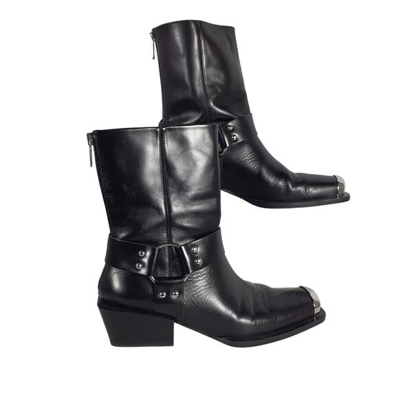 Aeyde Ring Detailed Black Wayne Boots Size IT 39 / US 8 - Picture 3 of 7